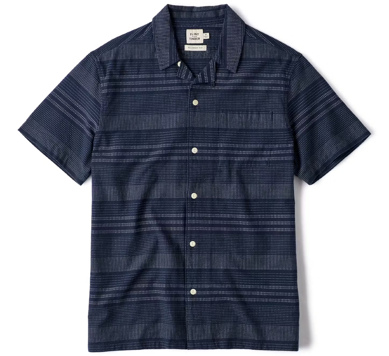 Flint and Tinder Camp Collar Dobby Stripe Short Sleeve Shirt
