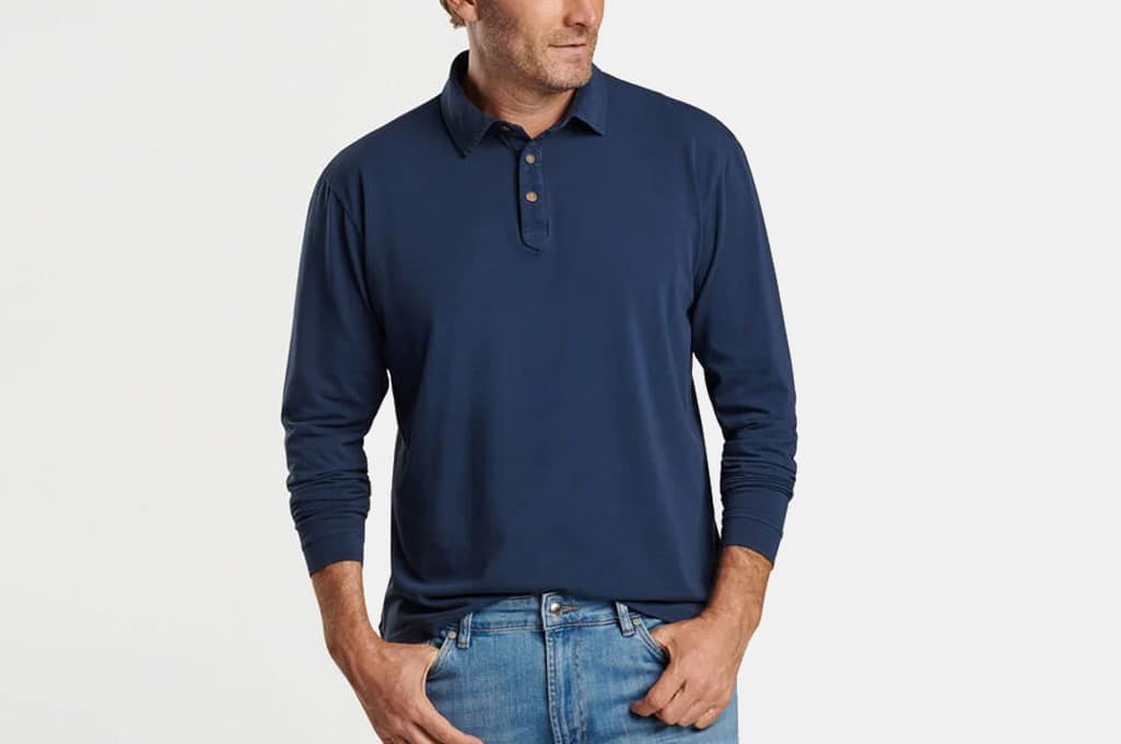 Peter Millar Lava Wash Long-Sleeve Polo