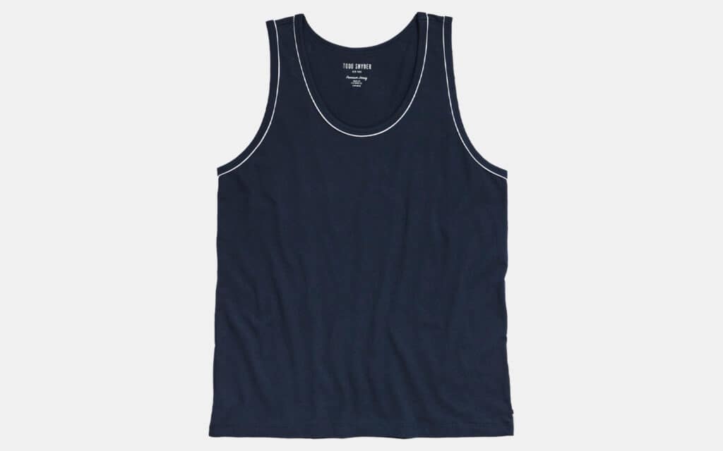 Todd Snyder Tipped Tank Top in Navy