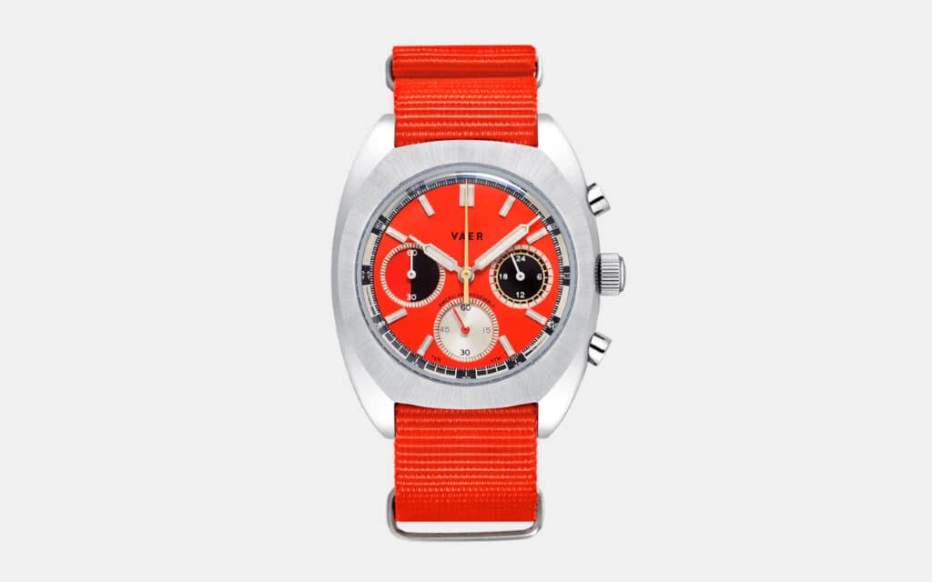 Vaer R1 Racing Chronograph Orange Strap